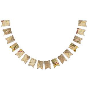 Vintage Notenpresse Rose Party-Flag-Banner Wimpelkette