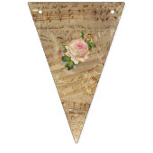 Vintage Notenpresse Rose Party-Flag-Banner Wimpelkette (Zweite Fahne)