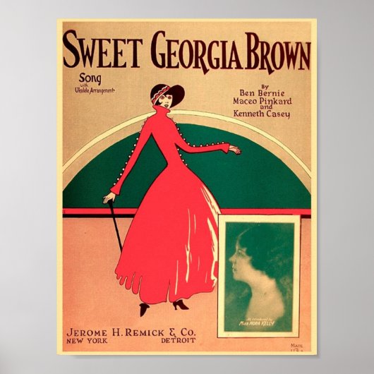 Vintage Notenüberschrift Sweet Georgia Brown 1925 Poster (Vorne)