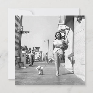 Vintage-Notizkarte "Den Hund für einen Spaziergang