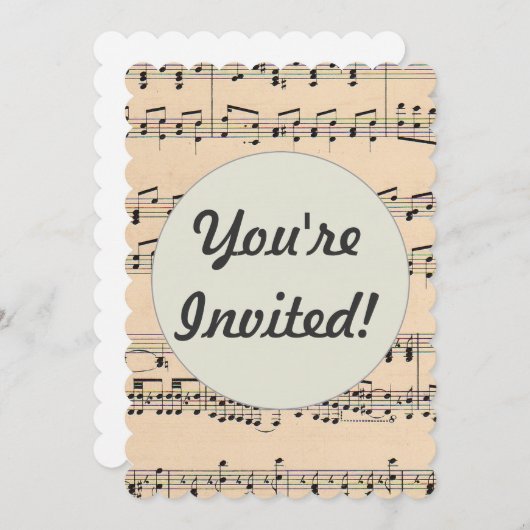 Vintage Notizzettel Einladung (Vorne/Hinten)