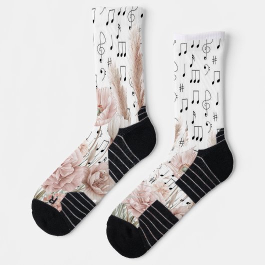 Vintage Notizzettel-Wildblume Socken (Links)