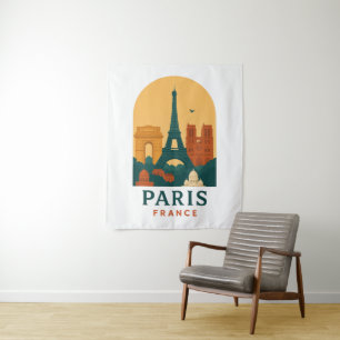 Vintage Notre-Dame-Teppich - Pariser Kathedrale Wa Wandteppich