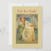 Vintage Nouveau Junggeselinnen-Abschieds-Einladung Einladung (Vorderseite)