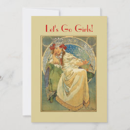 Vintage Nouveau Junggeselinnen-Abschieds-Einladung Einladung