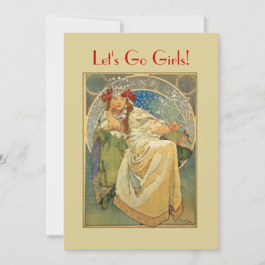 Vintage Nouveau Junggeselinnen-Abschieds-Einladung Einladung (Vorderseite)