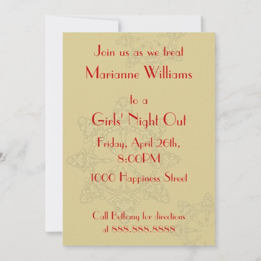 Vintage Nouveau Junggeselinnen-Abschieds-Einladung Einladung (Rückseite)