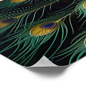 Vintage Nouveau Revival Peacock Window Poster (Ecke)