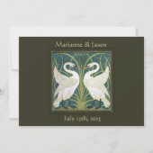 Vintage Nouveau Schwäne, die Einladung 4 Wedding (Vorderseite)