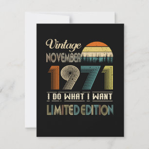 Vintage November 1971 Was ich will Limited Edition Einladung