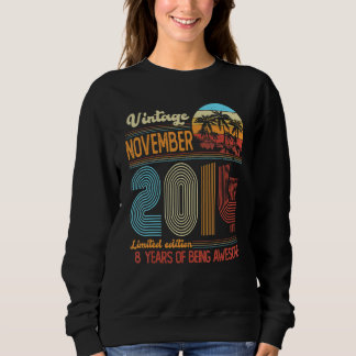 Vintage November 2014 8 Jahre alt 8. Geburtstagsde Sweatshirt