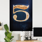 Vintage Nummer fünf Poster (Heimbüro)