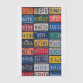 Vintage Nummernschild Seidenpapier (Vorderseite)