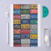 Vintage Nummernschild Seidenpapier (Handwerk)