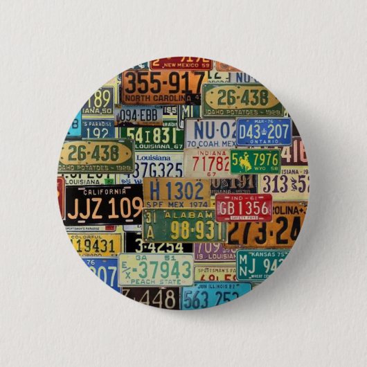 Vintage Nummernschilder Button (Vorderseite)