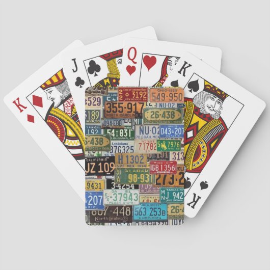 Vintage Nummernschilder Spielkarten (Rückseite)