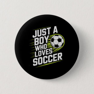 Vintage nur ein Junge, der Fußball liebt, Spiel To Button