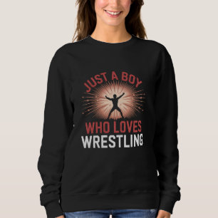 Vintage Nur Ein Junge Der Wrestling Männer Jungen Sweatshirt