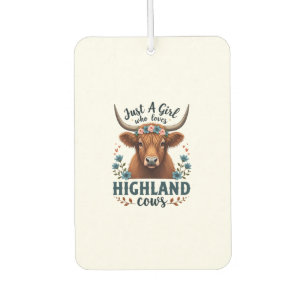 Vintage Nur Ein Mädchen Das Highland Kühe Liebt Fl Autolufterfrischer