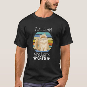 Vintage nur ein Mädchen, das Perserkatzen liebt T-Shirt