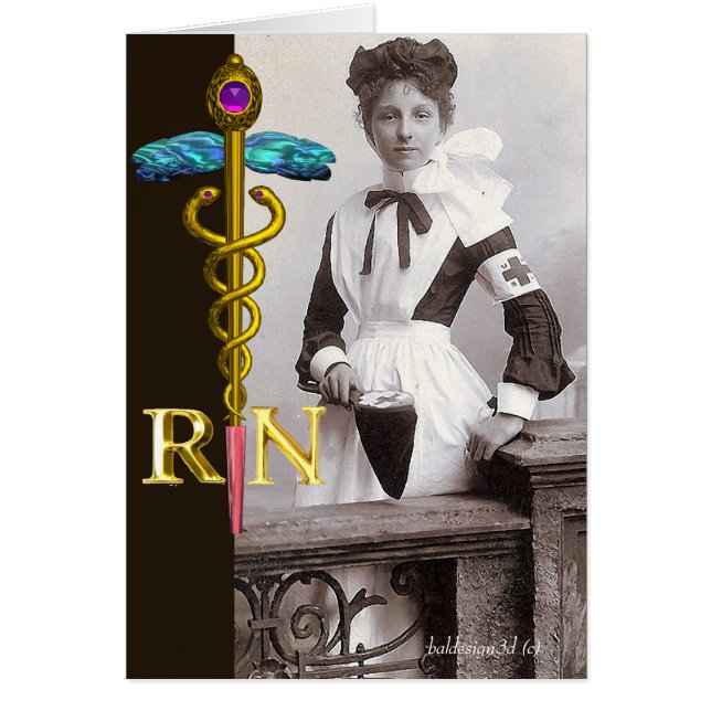VINTAGE NURSE and Gold Caduceus NR Emblem (Vorne)