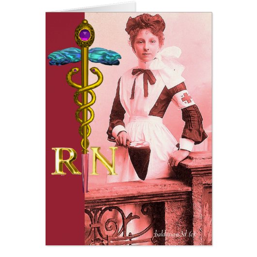 VINTAGE NURSE and Gold Caduceus NR Emblem (Vorne)