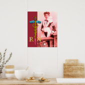 VINTAGE NURSE and Gold Caduceus NR Emblem Poster (Küche)