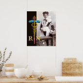 VINTAGE NURSE and Gold Caduceus NR Emblem Poster (Küche)