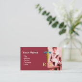 VINTAGE NURSE and Gold Caduceus NR Emblem Visitenkarte (Stehend Vorderseite)