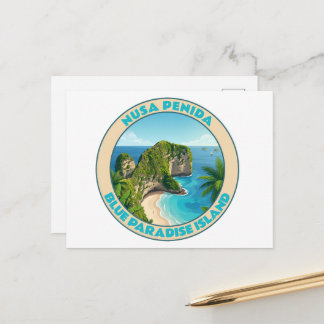 Vintage Nusa Penida Bali Kelingking Beach Travel Feiertagspostkarte