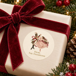 Vintage-Nussknacker-Ballett-Weihnachtsgeschenk Runder Aufkleber