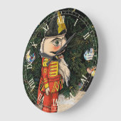Vintage Nussknacker unter dem Weihnachtsbaum Große Wanduhr (Winkel)