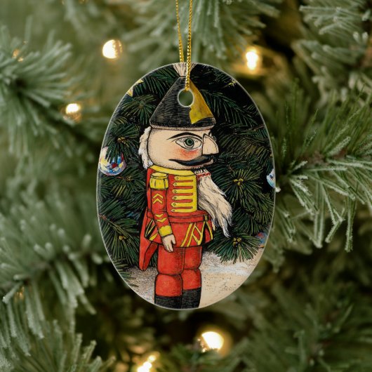 Vintage Nussknacker unter dem Weihnachtsbaum Keramik Ornament (Baum)