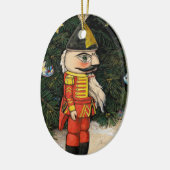 Vintage Nussknacker unter dem Weihnachtsbaum Keramik Ornament (Links)