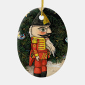 Vintage Nussknacker unter dem Weihnachtsbaum Keramik Ornament (Vorne)
