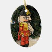 Vintage Nussknacker unter dem Weihnachtsbaum Keramik Ornament (Hinten)