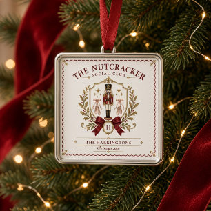 Vintage Nussknacker-Weihnachtsmonogramm Familienna Ornament Aus Metall