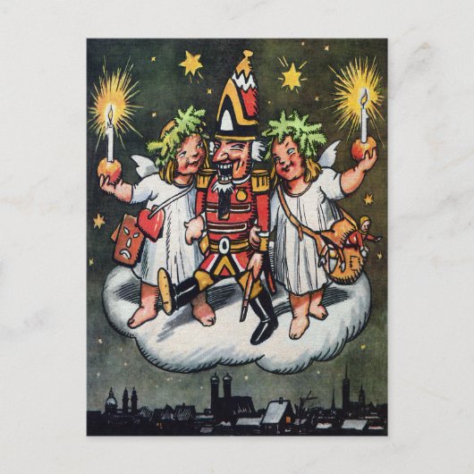 Vintage Nussknacker Weihnachtspostkarte Postkarte (Vorderseite)