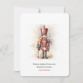 Vintage Nutcracker & Merry Christmas Feiertagskarte (Vorderseite)