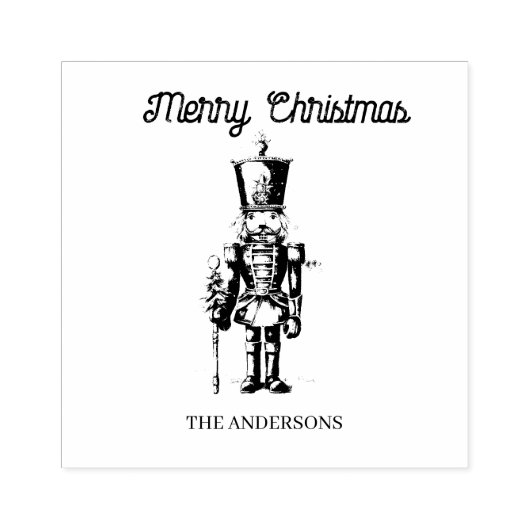 Vintage Nutcracker Merry Christmas Gummistempel (Prägung)
