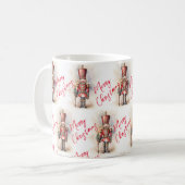 Vintage Nutcracker & Merry Christmas Kaffeetasse (Vorderseite Links)