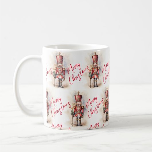 Vintage Nutcracker & Merry Christmas Kaffeetasse (Links)