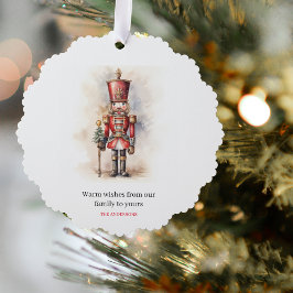 Vintage Nutcracker & Merry Christmas Ornament Karte