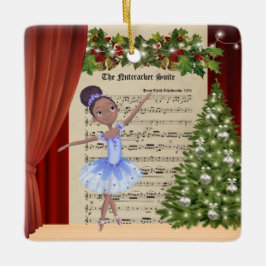 Vintage Nutcracker Sheet Music und Ballerina Keramikornament