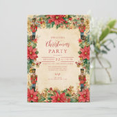 Vintage Nutcracker Weihnachten Einladung (Stehend Vorderseite)