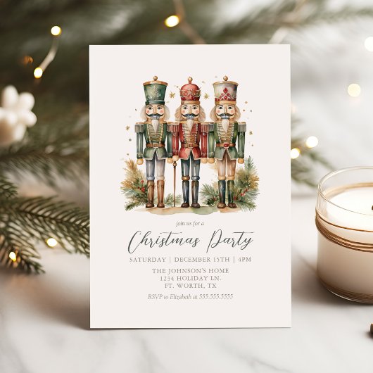Vintage Nutcrackers Weihnachtsfest Party Einladung
