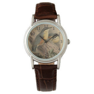 Vintage NuthatchIllustration Armbanduhr