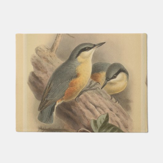 Vintage NuthatchIllustration Fußmatte (Vorderseite)