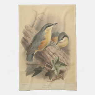 Vintage NuthatchIllustration Geschirrtuch