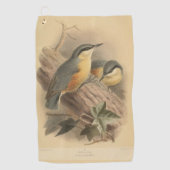 Vintage NuthatchIllustration Golfhandtuch (Vorderseite)